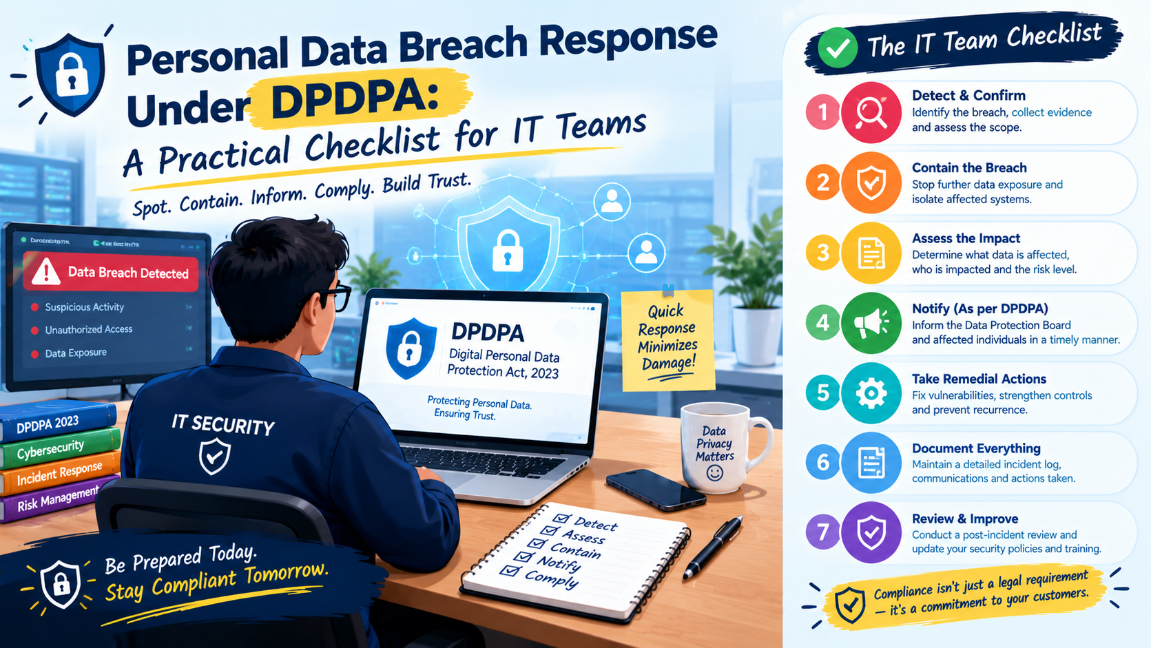 Personal Data Breach Response Under DPDPA: A Practical Checklist for IT Teams